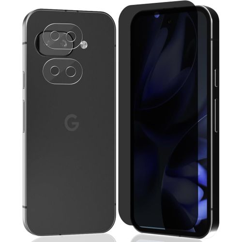 Verre Trempé Anti-Espion Pour Google Pixel 9A, Protection Écran 1 Pièces Et Protection D'Objectif De Caméra 2 Pièces, Dureté 9H Anti-Rayure Confidentialité Vitre Pour Google Pixel [TRE890399]