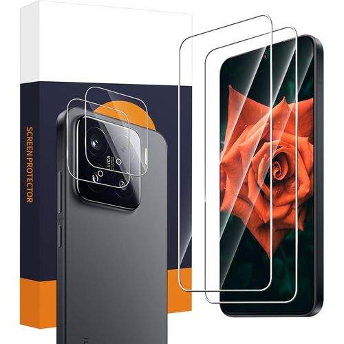 Kal-Verre Trempé Pour Xiaomi 15 5g Film, 2.5d Bord Rond Vitre Protection, Bubble Free, Dureté 9h Résistante Aux Rayures, Hd Ultra Transparent Xiaomi 15 Protection Écran+Caméra Verre(2+2 Pack)