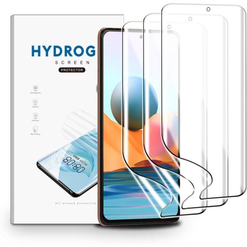 CAUC-Films de Protection d'écran pour Xiaomi Redmi Note 10 Pro, 3 Pièces Film Hydrogel Transparent HD Souple en TPU Film de Protection d'écran Anti-traces de Doigts