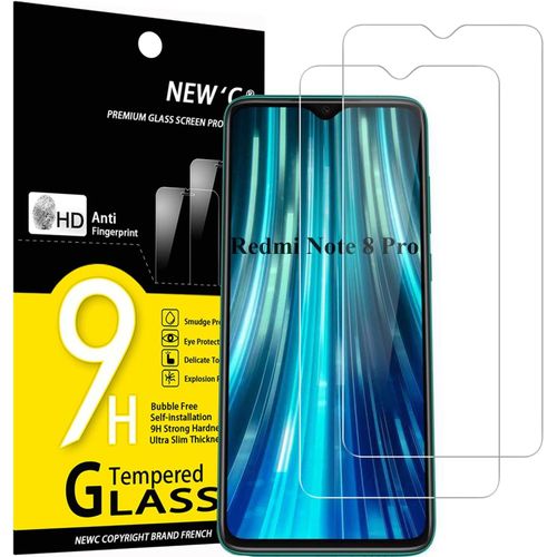 Kal-Lot De 2, Verre Trempé Pour Xiaomi Redmi Note 8 Pro, Redmi 9, Film Protection Écran Efficace Contre Les Rayures -Sans Bulles -Ultra Résistant (0,33mm Hd Ultra Transparent) Dureté 9h Glass