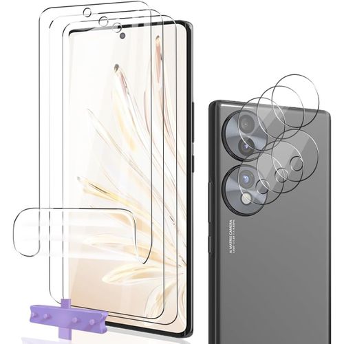 Protection D¿¿cran Pour Honor 70 Film Flexible TPU 3 Pi¿¿ces + Honor 70 Cam¿¿ra Arri¿¿re Protecteur 3 Pi¿¿ces,sans Bulles,Facile ¿¿ Installer Pour Honor 70 Verre Tremp¿¿