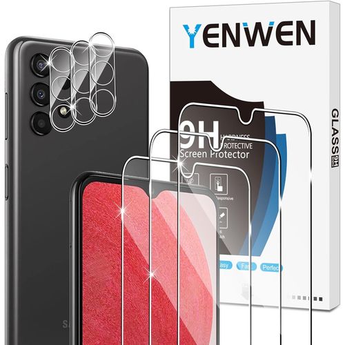 Tempered Glass Compatible With Samsung Galaxy A13 4g & 5g, 3 Pieces Screen Protectors And 3 Pieces Rear Camera Protectors, Scratch-Resistant \ 9h Hardness Glass \ Bubble-Free