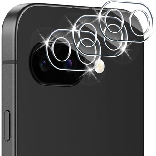 CAUC-Caméra Verre Trempé Protecteur pour Google Pixel 9A 5G, Dureté 9H HD Transparent Ultra Résistant, [Couverture Tout] Caméra Film en Verre Trempé Protection écran - 3 Pièces