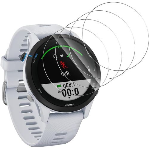 Cauc-4 Pièces Verre Trempé Pour Garmin Forerunner 255/255 Music Protection D'écran, Dureté 9h/Sans Bulles, Protection Écran Pour Garmin Forerunner 255/255 Music - Haute Définition Vitre Trempé