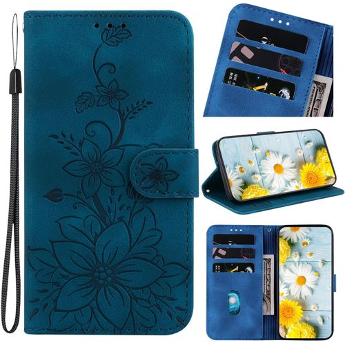 Kal-Coque Pour Xiaomi Redmi Note 12 Pro 5g/Poco X5 Pro 5g 6.67" 2022 Housse En Cuir Avec Porte-Cartes Téléphone Portable Avec Support Etui À Rabat Magnétique Pour Redmi Note 12 Pro - Bleu Lys