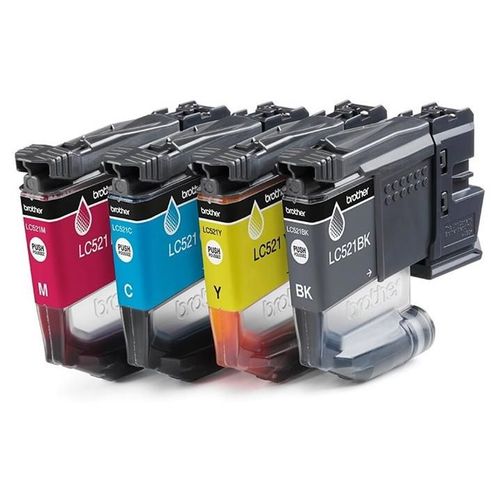 Brother LC521 Value Pack - Pack de 4 - noir, jaune, cyan, magenta - original - boîte de suspension - cartouche d'encre - pour Brother DCP-J1260W, DCP-J1310DW, DCP-J1313DW
