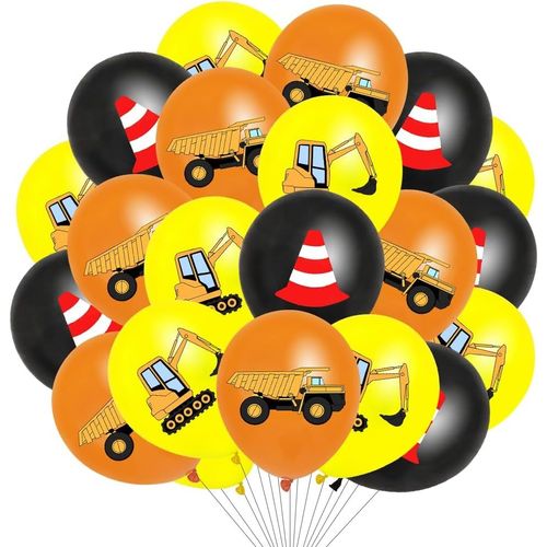 Ballons De Construction, 42 Pièces 12 Pouces Latex Ballon Chantier, Ballons Jaune Orange Noir, Décorations Anniversaire Excavatrice, Pour Garçon Enfant Fête Decoration