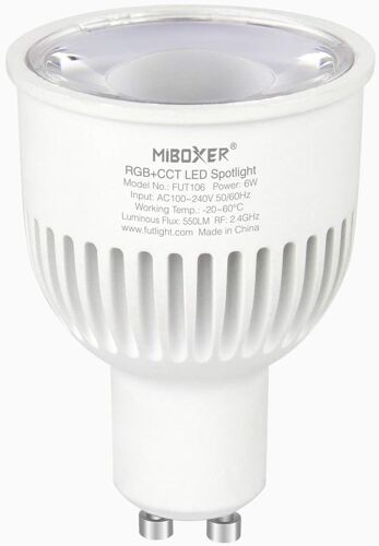 1 X Ampoule Led Colorée Rgb Milight ®,Wifi,5w,Gu10,Blanc Chaud À Intensité Variable,Possible De Contrôler Par Télécommande Sans Fil 2.4ghz Rf,Android Ou Iphone