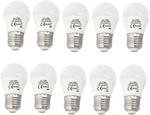 KALANKA-- Lot de 10 Ampoules LED 7W, 630 lumen Equivalent 60 W Blanc Neutre 4200K Culot E27, Lampe Decorative. Parfait pour les Salons, les Cuisines, les Chambres à Coucher, les Maisons.