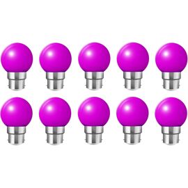 Kal-Lot De 10 2w Ampoule Led Culot B22 Globe G45, Couleur Led Lampe Pour L'éclairage Des Fêtes, Outdoor Patio Party Christmas,Lila