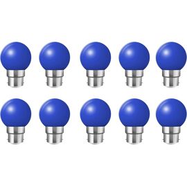 Lot De 10 2w Ampoule Led Culot B22 Globe G45, Couleur Led Lampe Pour L'éclairage Des Fêtes, Outdoor Patio Party Christmas,Bleu