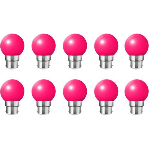 Lot De 10 2w Ampoule Led Culot B22 Globe G45,Couleur Led Lampe Pour L'éclairage Des Fêtes,Outdoor Patio Party Christmas,Rose