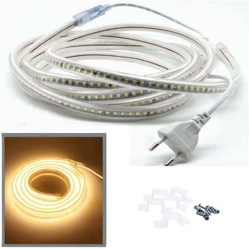 Ruban À Led 2m Blanc Chaud,Bande 2835 Smd 144 Leds/M,220v 230v Strip,Éclairage Très Lumineux-Env. 900 Lm Par Mètre,Ip65 Étanche