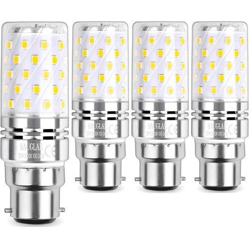 Led Ampoule À Maïs 12w,100w Équivalent Ampoules À Incandescence,B22 Casquette Baïonnette,3000k Blanc Chaud,1450lm,Pack Of 4