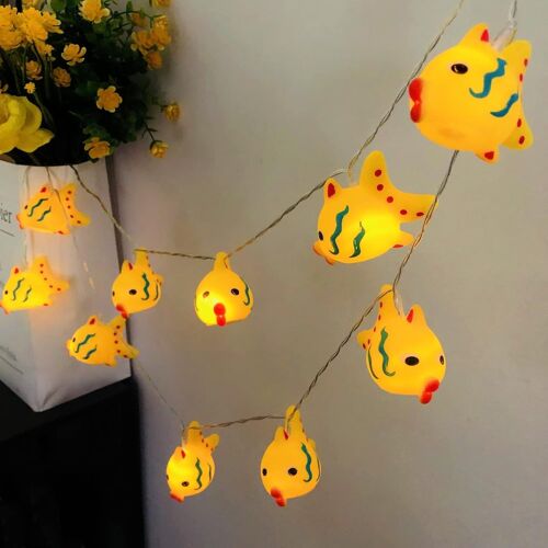 KAL-1.65M 10 Led Poisson Tacheté Guirlande Lumineuse, Alimenté Par Batterie Poisson Tacheté Animal Forme Décoratif Fée Lampe Atmosphère Décoration Pour Fête, Noël, Halloween, Mariage (Poisson Tacheté