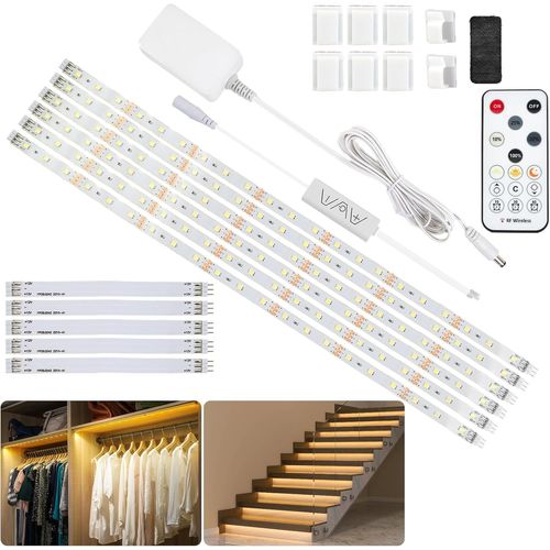 Tianyi-Ruban Led Blanc Chaud 3 Mètres, Bande Lumineuse Sous Armoire De Cuisine Kit D'éclairage Led Avec Télécommande Rf Pour Vitrine, Cuisine, Bureau, Étagère, Placard, 2700k