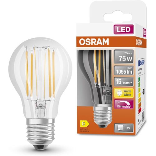Kalanka-Osram Ampoule Led | Culot: E27 | Blanc Chaud | 2700 K | 9 W | Équivalent À 75 W | Led Retrofit Classic A Dim
