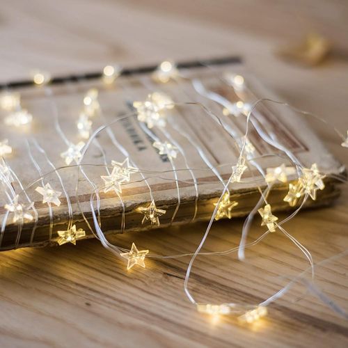 Kalanka-Guirlande Lumineuse En Forme D'étoile - 2 M - 20 Led - Pour Chambre D'enfant - Guirlande Lumineuse Décorative À Piles - Pour Éclairage Intérieur Et Extérieur, Chambre À Coucher, Mariage