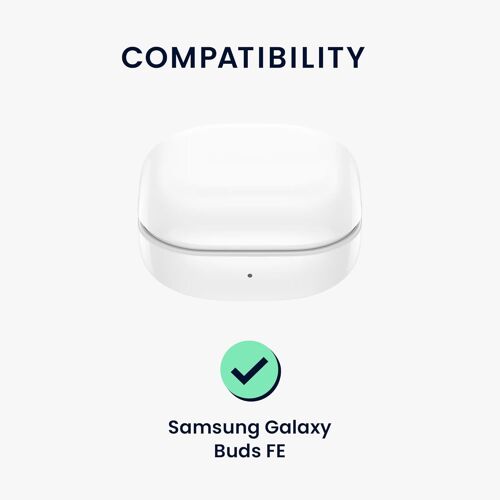 Housse pour écouteurs Compatible avec Samsung Galaxy Buds FE Coque - Coque de Protection en Silicone - Gris-Noir