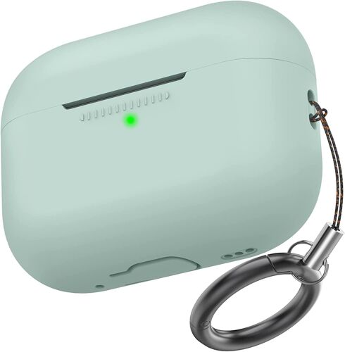 LORANKA-AhaStyle Coque AirPods Pro 2 Silicone Étui Protection AirPods Pro 2ème Génération [avec Mousqueton] Anti-Rayures Antichoc Housse pour Apple AirPods Pro 2 Étui de Chargement (Mint)