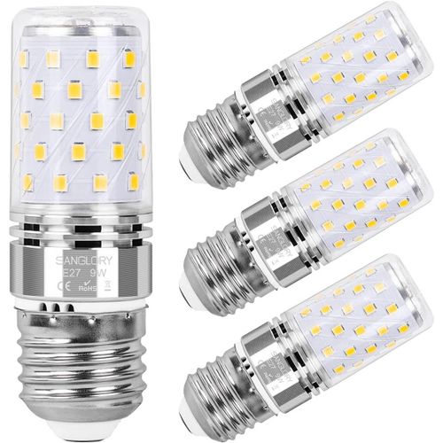 Ampoules Led Culot E27 Blanc Froid 9w Equivalent 60-80w, Ampoule E27 6000k Led Culot Edison À Vis E27, 950lm Non Dimmable, Lot De 4