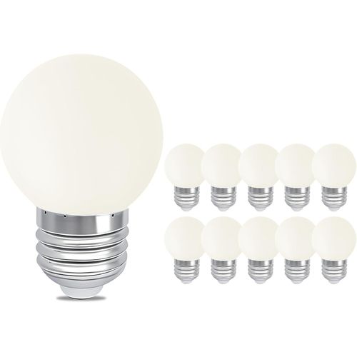 Ampoule Led E27 1w 6000k Blanc Froid Non Dimmable E27 Standard Base 10w Équivalent Ampoules Économie D'énergie Pour Maison Chambre Salle De Bains Cour Jardin, Lot De 10