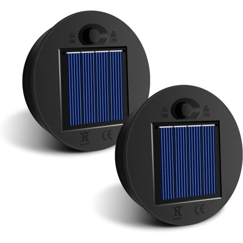 Lot De 2 Lampes Solaires De Rechange De 7 Cm De Diamètre, Avec Led Claires Remplacement De Couvercles Solaires, Étanche Ip65 Pour Lampes Solaires De Jardin Et Bricolage