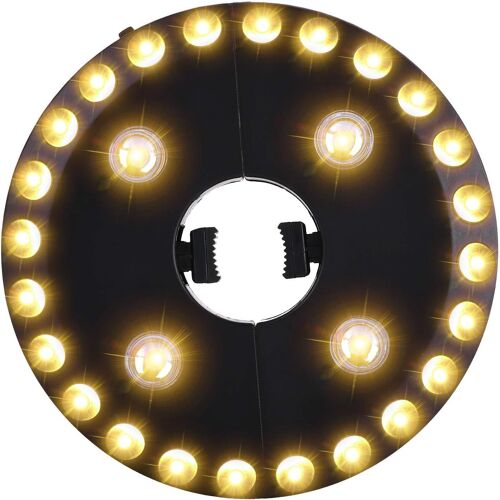 Lumière Blanche Chaude Pour Parasol De Terrasse, 3 Modes De Luminosité, 28 Lumières Led À 200 Lumens, Fonctionne Avec 4 Piles Aa, Pour Parasol, Tentes De Camping