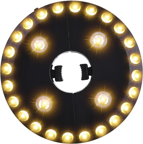 Lumière Blanche Chaude Pour Parasol De Terrasse, 3 Modes De Luminosité, 28 Lumières Led À 200 Lumens, Fonctionne Avec 4 Piles Aa, Pour Parasol, Tentes De Camping