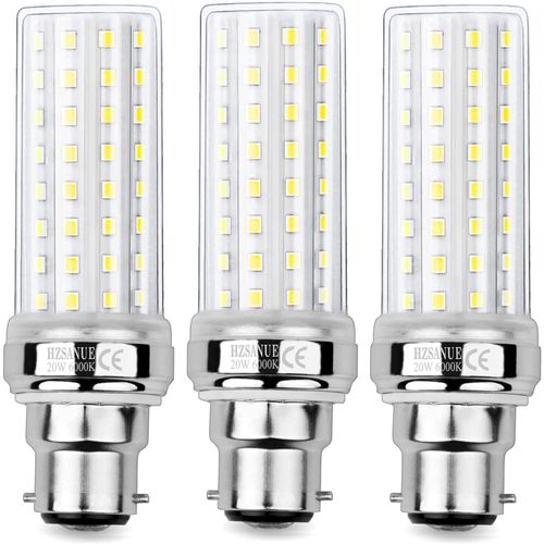 Led Ampoule À Maïs 20w,150w Équivalent Ampoules À Incandescence,B22 Led Baïonnette Ampoules,6000k Blanc Froid,2200lm,Pack Of 3