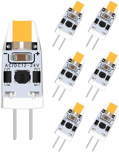Kalanka-Lot De 6 Ampoules Led G4 2 W, 12-24 V Ac/Dc, Intensit¿¿ Variable, Blanc Chaud 3000 K, Remplacement 15 W Halog¿¿Nes