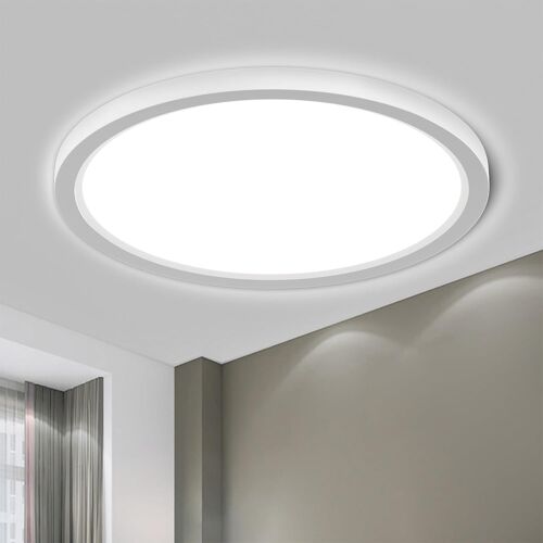 LED Plafonnier,1,6CM Ultra Fin Rond Plat IP44 ÉTanche Lampe De Salle De Bain 18W 6500K 1700LM Moderne Pour Salon Chambre Cuisine Balcon Sous-Sol Bureau,220 X 16mm.[E28]