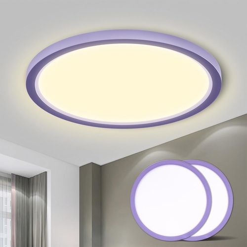Tianyi-® Plafonnier Led, Lampe De Salle De Bain Étanche Ip44 Ronde Plate 18w 3000k 1600lm Lampe Simple Moderne Mince Pour Salon Salle De Bain Chambre Cuisine Balcon Couloir Sous-Sol Bureau, 220 * 24m