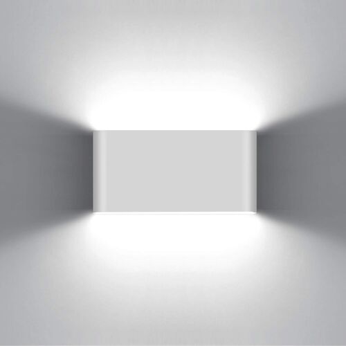 12w Moderne Applique Murale Led Lampe Murale Up Down Aluminium Led Lèche-Murs Imperméable Ip65 Intérieur Extérieur Pour Chambre À Coucher Salle De Bains Salon Escalier Couloir,Blanc 6000k