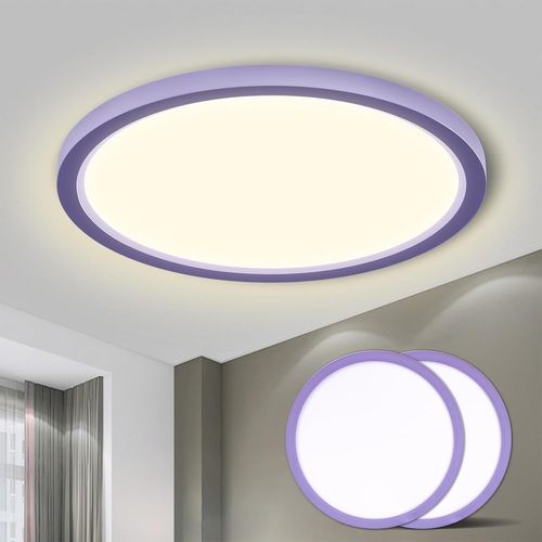 Tianyi-® Plafonnier Led, Lampe De Salle De Bain Étanche Ip44 Ronde Plate 18w 4000k 1600lm Lampe Simple Moderne Mince Pour Salon Salle De Bain Chambre Cuisine Balcon Couloir Sous-Sol Bureau, 220 * 24m