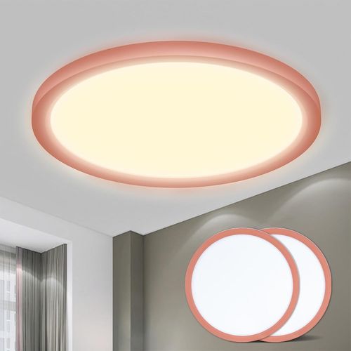 Tianyi-® Plafonnier Led, Lampe De Salle De Bain Étanche Ip44 Ronde Plate 18w 3000k 1600lm Lampe Simple Moderne Mince Pour Salon Salle De Bain Chambre Cuisine Balcon Couloir Sous-Sol Bureau, 220 * 24m