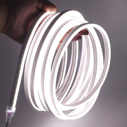 Lumière Au Néon Led, 12v 2835 120leds / M Imperméable À L'eau Flexible Led Light Strip Au Néon Avec, Pour Chambre, Noël, Fête, Etc (Blanc,0.5m