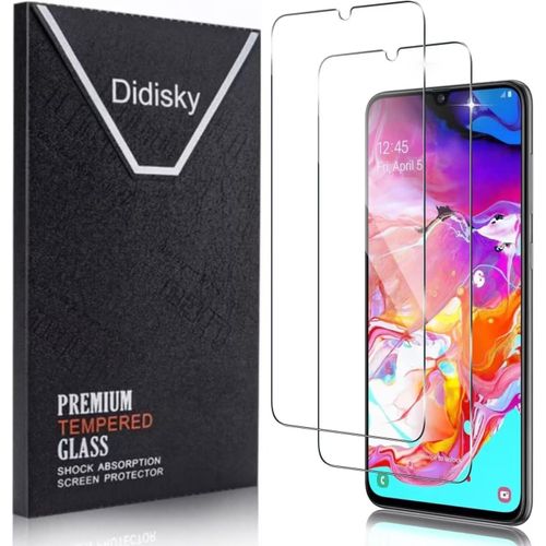 Lot De 2 Verre Trempé Pour Samsung Galaxy A70, Film Protection Écran, Anti Rayures, Dureté 9h, Pas De Bulles, Haute Définition