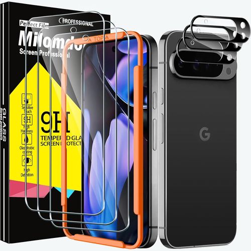 3 Pièces Protection Verre Trempé Pour Google Pixel 9 Pro Xl Avec 3 Pièces Caméra Arrière Protection Accessoire,Ultra Résistant Film Protection Écran,Sans Bulles,Dureté 9h Glass