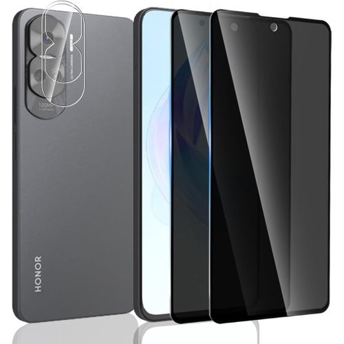 CAUC-Verre Trempé Pour Honor 90 Lite Anti-Espion Verre Trempé 2 Pièces + 1 Pièces Arrière Caméra Verre Trempé, 9H /Anti Rayures/Sans Bulles Pour Honor 90 Lite Anti-Spy Protection d'écran
