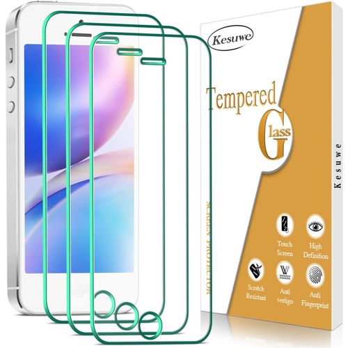 Kal-[3 Pièces] Verre Trempé Pour Iphone Se 2016, Iphone 5, Iphone 5s, Iphone 5c, Film Protection Écran, 9h Dureté, Ultra Résistant, Anti Rayures, Sans Bulles, Hd Ultra Transparent
