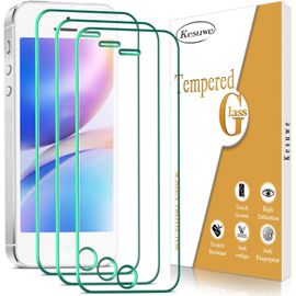 KAL-[3 Pièces] Verre Trempé Pour Iphone Se 2016, Iphone 5, Iphone 5S, Iphone 5C, Film Protection Écran, 9H Dureté, Ultra Résistant, Anti Rayures, Sans Bulles, Hd Ultra Transparent
