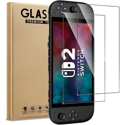 Kal-[Lot De 2 Verre Trempé Pour Nintendo Switch 2 Model 2025, 0,26mm Film De Protection D'écran Avec Haute Transparence À 99%, Anti-Trace Protecteur Avec Dureté 9h Glass Pour Nintendo Switch 2