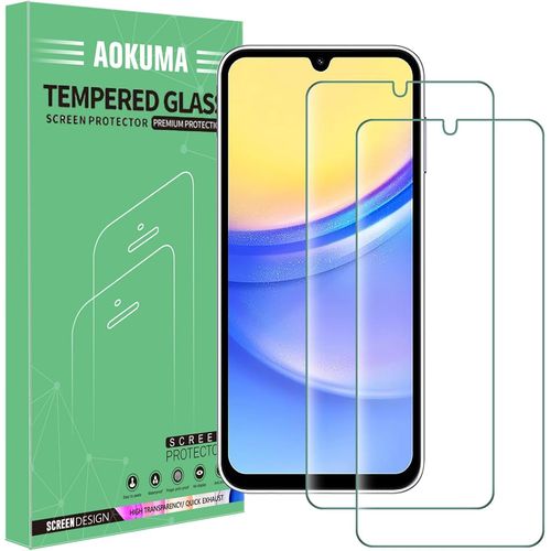 Verre Trempé Compatible Samsung Galaxy A15 5g/4g, [Lot De 2] Protection D'écran Pour Samsung A15 [0.26mm] [Extrêmement Résistant Aux Rayures] [Haute Définition][Facile À Installer]
