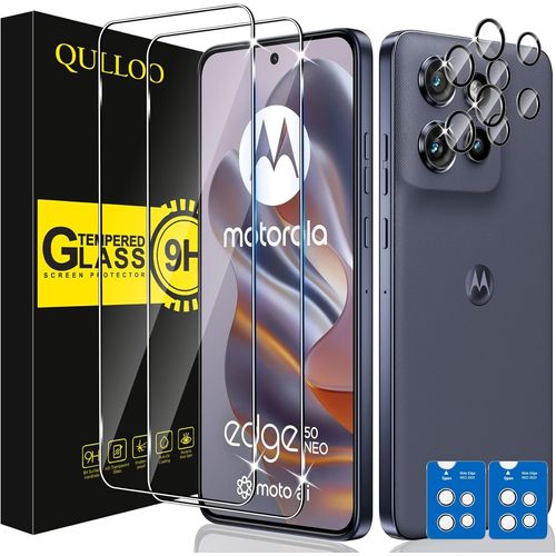 Verre Trempé Pour Motorola Moto Edge 50 Neo, Protection Écran Avec Caméra Protecteur, Ultra Résistant Dureté 9h Hd Transparent Film Protecteur D'écran- 2+2 Pièces