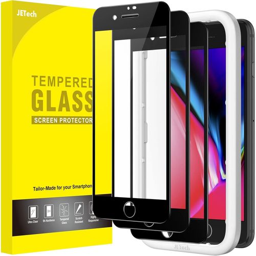 Verre Trempé À Couverture Complète Pour Iphone Se 3 (2022)/Se 2 (2020)/8/7 4,7 Pouces,Integrale Film En Protection Écran Avec Outil D'installation Facile,Transparent Hd,Lot De 3 (Noir)