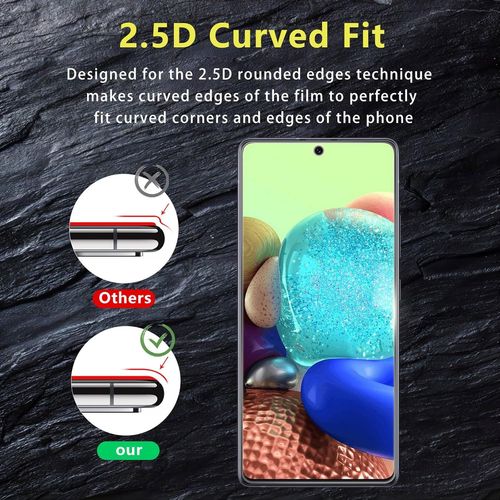 [5 Pièces] 3 Pièces Verre Trempé Pour Samsung Galaxy A71 Avec 2 Pièces Caméra Arrière Protecteur,Ultra Résistant Film Protection Écran,Dureté 9h,Sans Bulles,Anti-Rayures