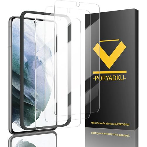 Kal-3+1 For Verre Trempé Pour Samsung Galaxy S21 (3 Pièces) + Avec Cadre D'installation (1 Pièces), Sans Bulle, Anti-Empreintes Digitales, 9h Dureté Haute Sensibilité Protection Écran