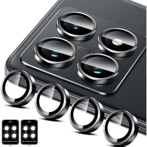 Protection De Lentille Pour Xiaomi 14t Pro 5g - Verre Trempé 9h Anti-Rayures Hd, Installation Facile Sans Bulles - Lot De 2 (Noir)