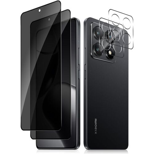 Privacy Protection Écran Pour Xiaomi 14T Pro 5G,[2+2 Pièces] Anti-Espion Verre Trempé Film + Caméra Arrière Protecteur,Anti Rayures,9H Anti-Spy Protection Écran Pour Xiaomi 14T Pro 5G